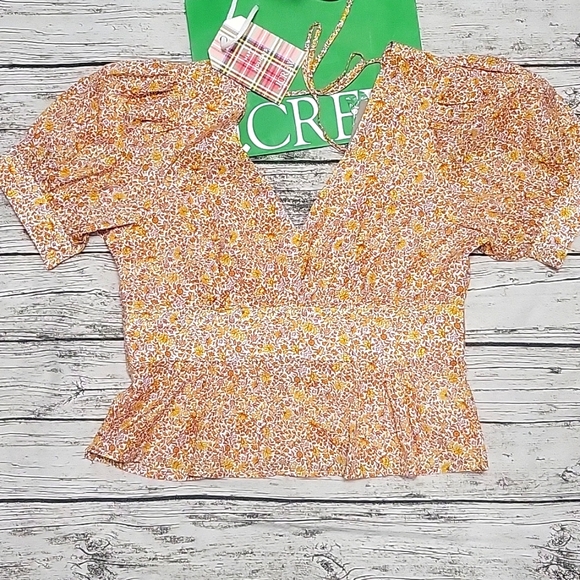 NWT J Crew Puff Sleeve Blouse, Size 14 - Picture 5 of 16